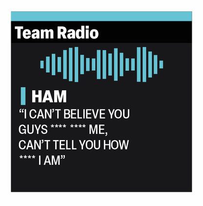 Lewis Hamilton "I can't believe you guys ****"" F1 Radio Message Sticker