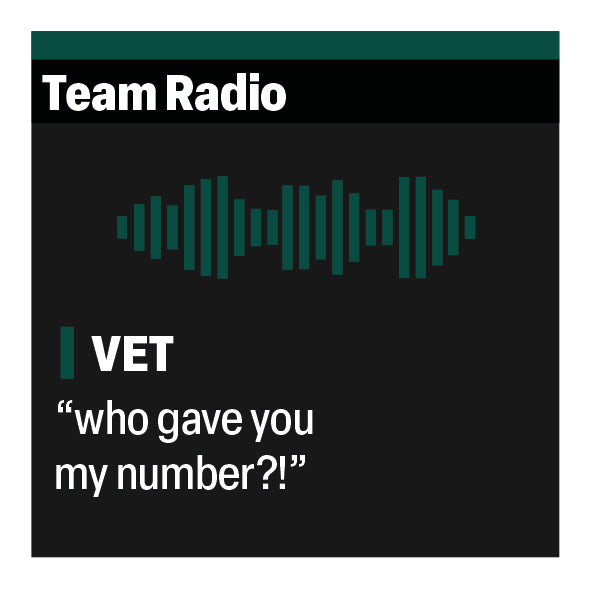 Sebastian Vettel “who gave you my number?!” F1 Radio Message Sticker